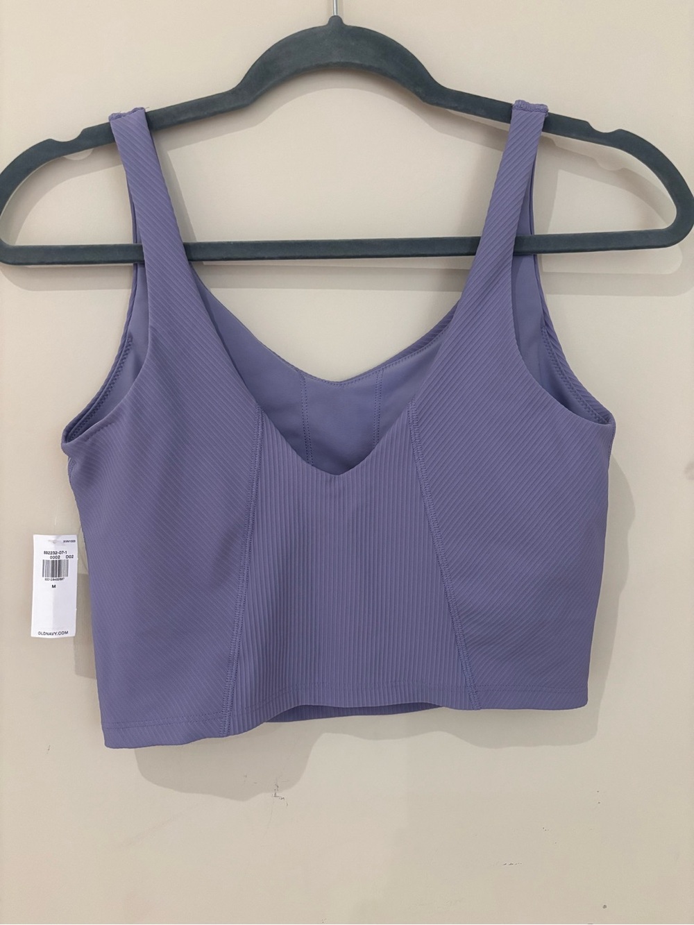 Old Navy Purple Ribbed V-Neck Crop Tank - Picture 3 of 4